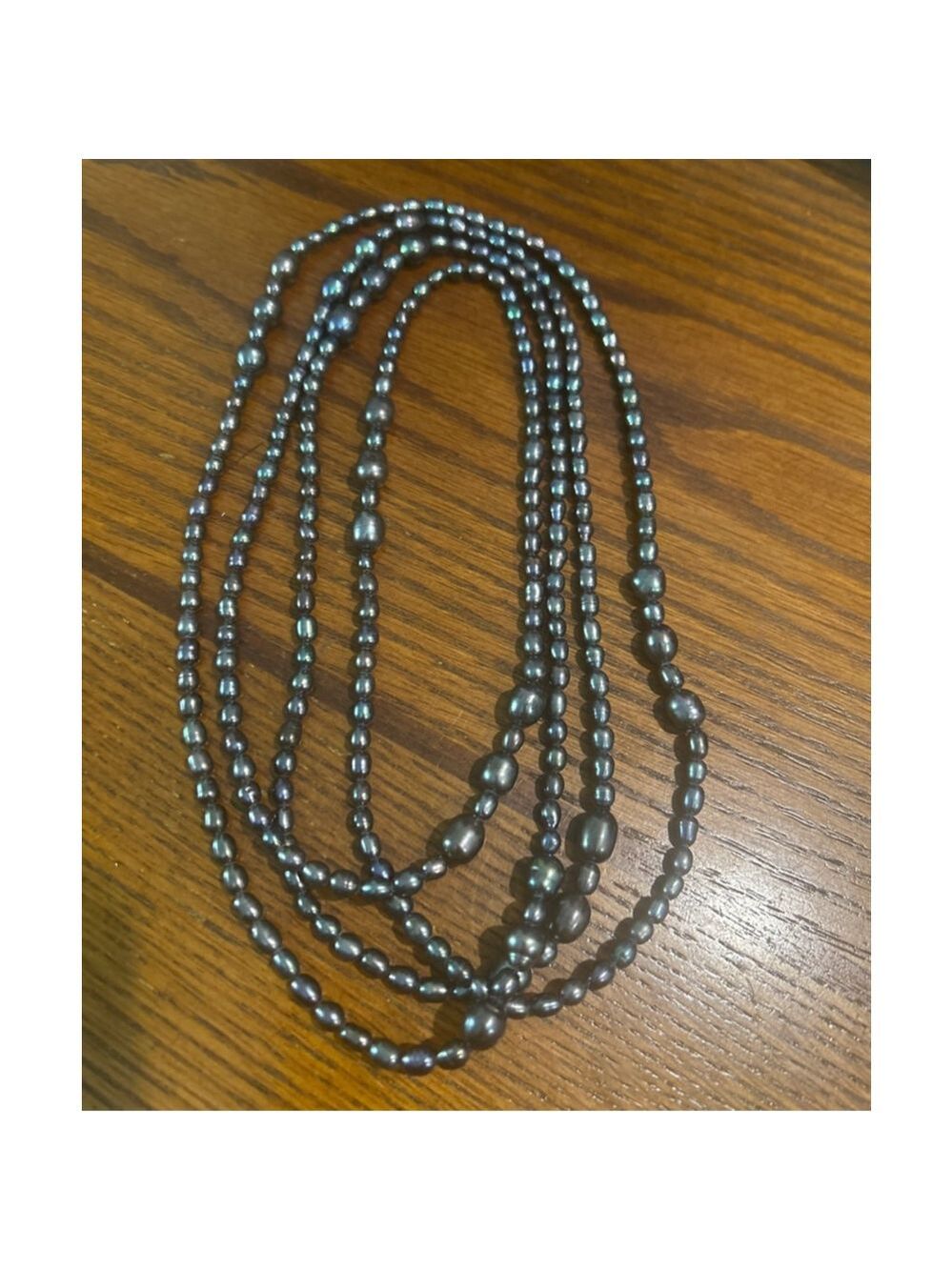 Women's 66” peacock Pearl Necklace - Picture 3 of 3